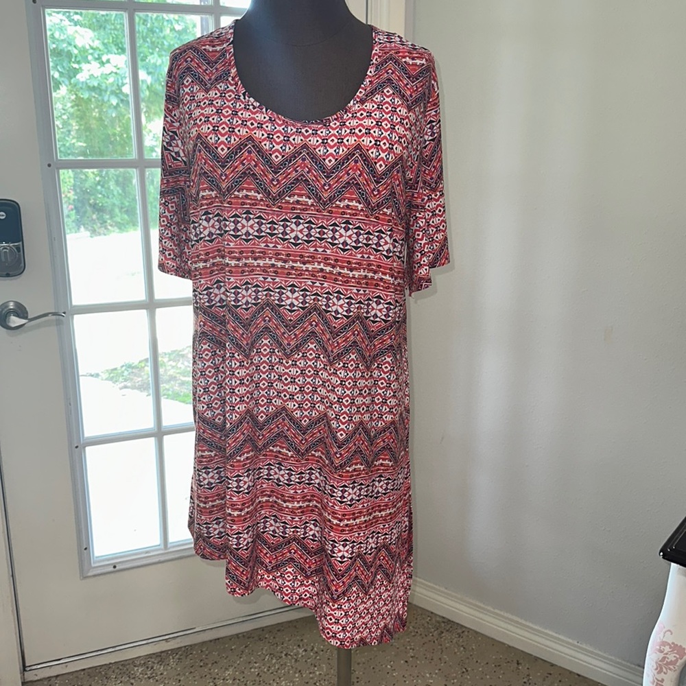 Red White and Blue long tunic top from Cato